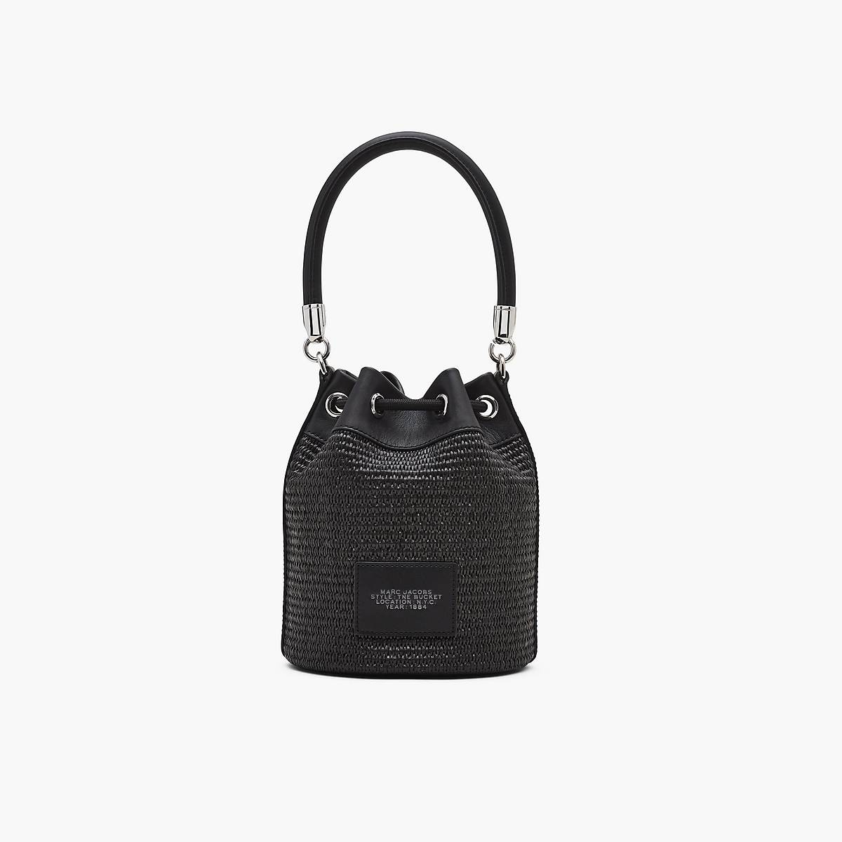 Women Marc Jacobs Woven Bucket Bags Black | UK MJ1397-H35