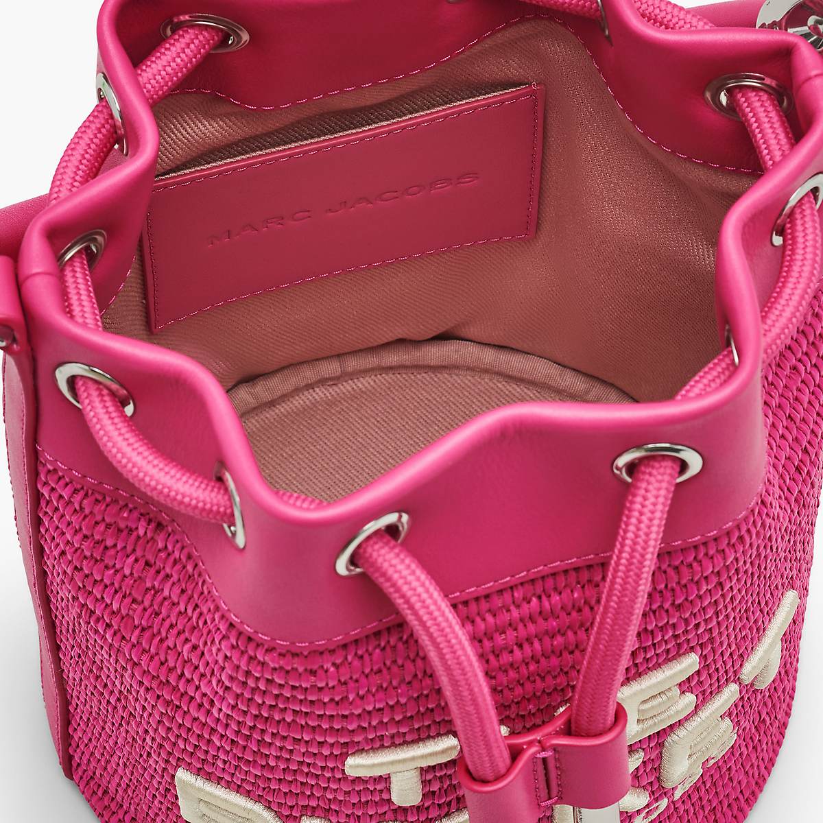 Women Marc Jacobs Woven Bucket Bags Pink | UK MJ9362-F75