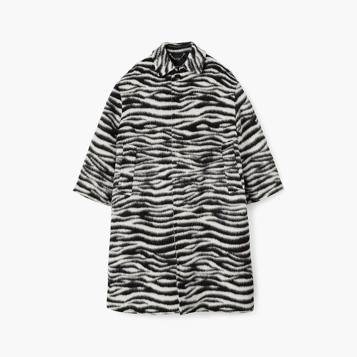 Women Marc Jacobs Zebra Brushed Coats Black / White | UK MJ7354-U96