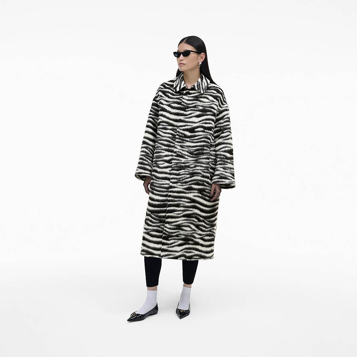 Women Marc Jacobs Zebra Brushed Coats Black / White | UK MJ7354-U96