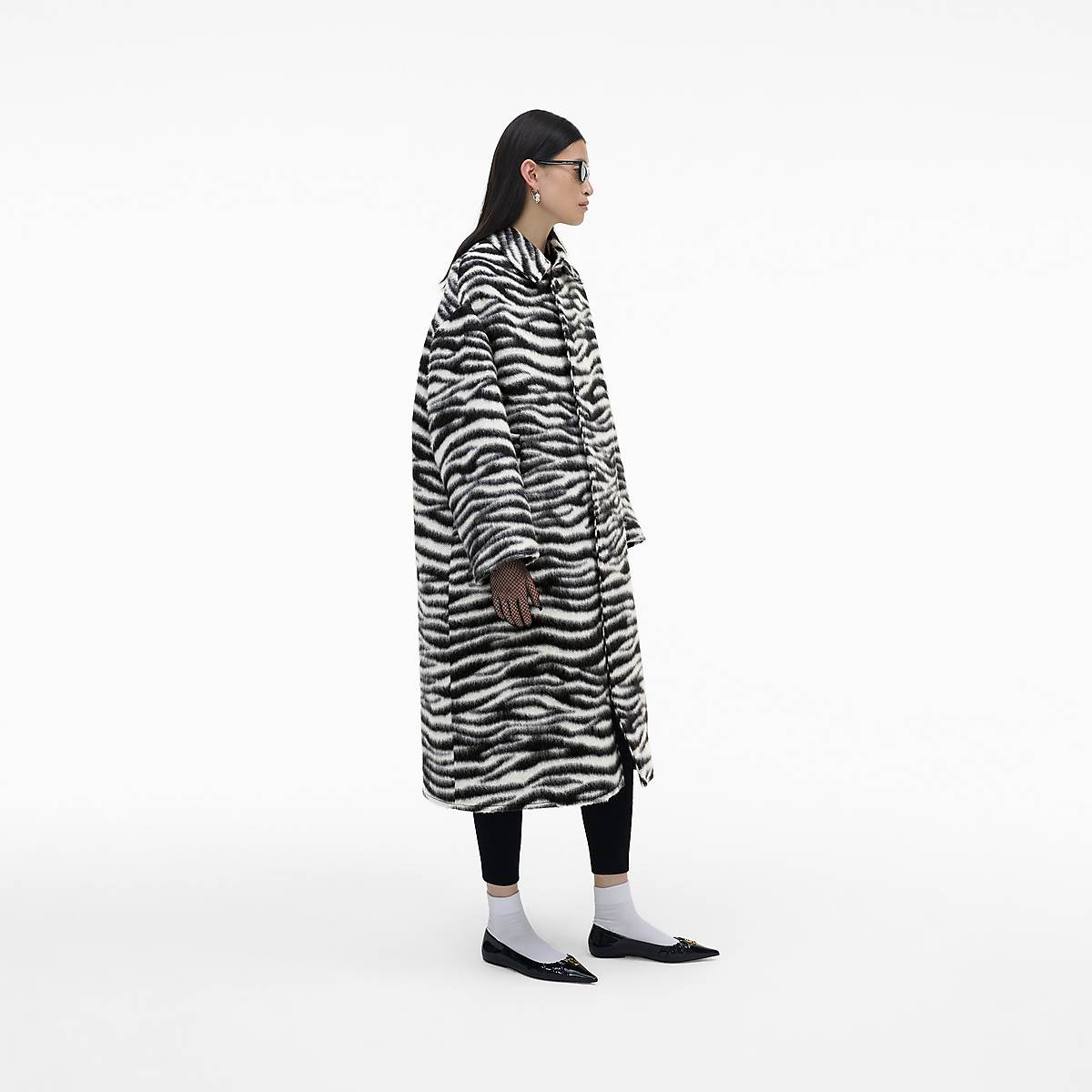 Women Marc Jacobs Zebra Brushed Coats Black / White | UK MJ7354-U96