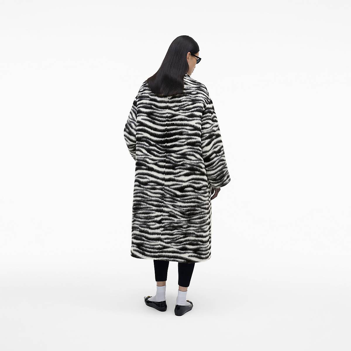 Women Marc Jacobs Zebra Brushed Coats Black / White | UK MJ7354-U96