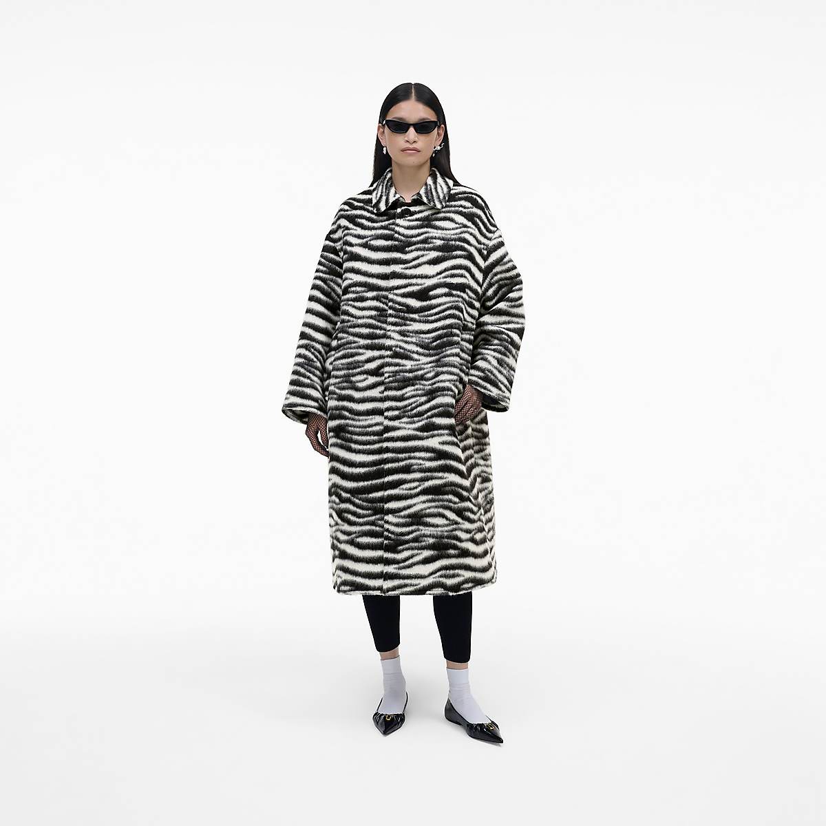 Women Marc Jacobs Zebra Brushed Coats Black / White | UK MJ7354-U96