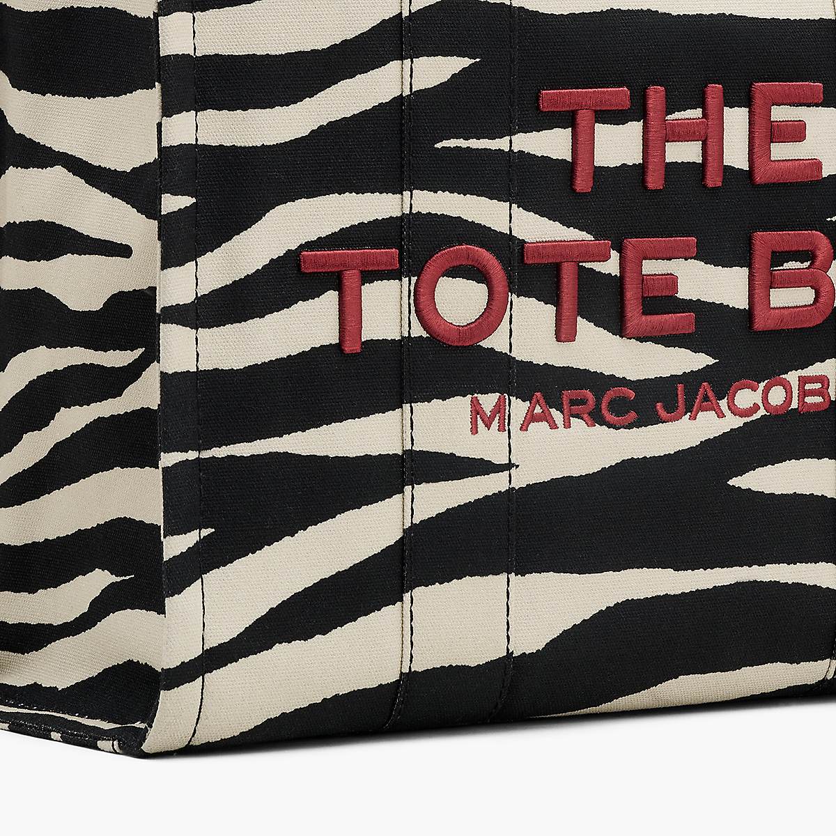 Women Marc Jacobs Zebra Canvas Large Tote Bags Black / White | UK MJ4271-S49