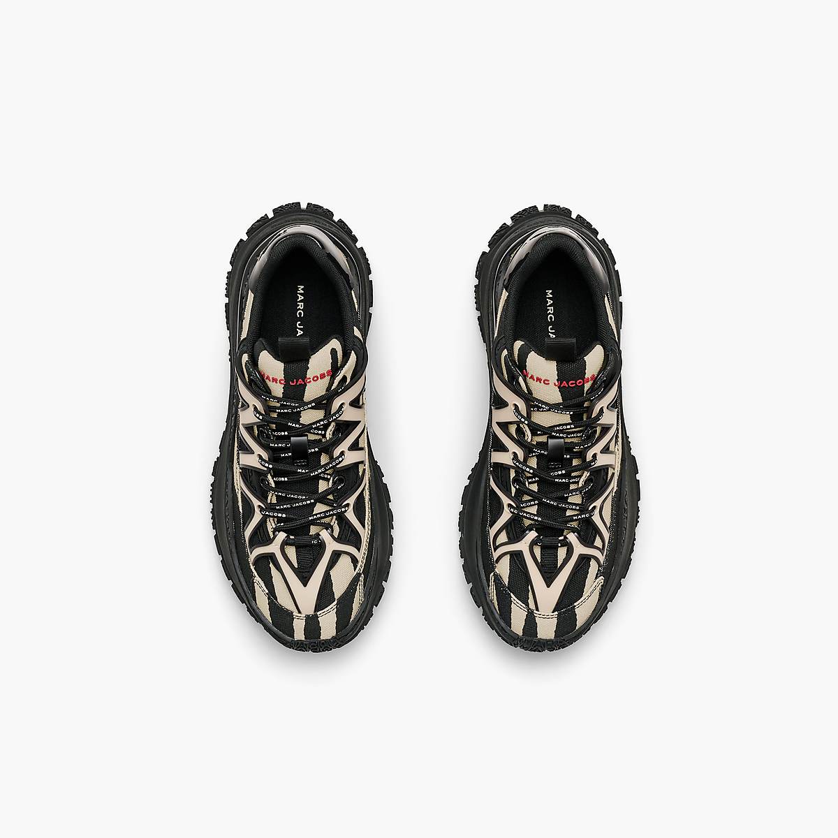 Women Marc Jacobs Zebra Canvas Lazy Hiker Trainers Black / White | UK MJ7634-W89