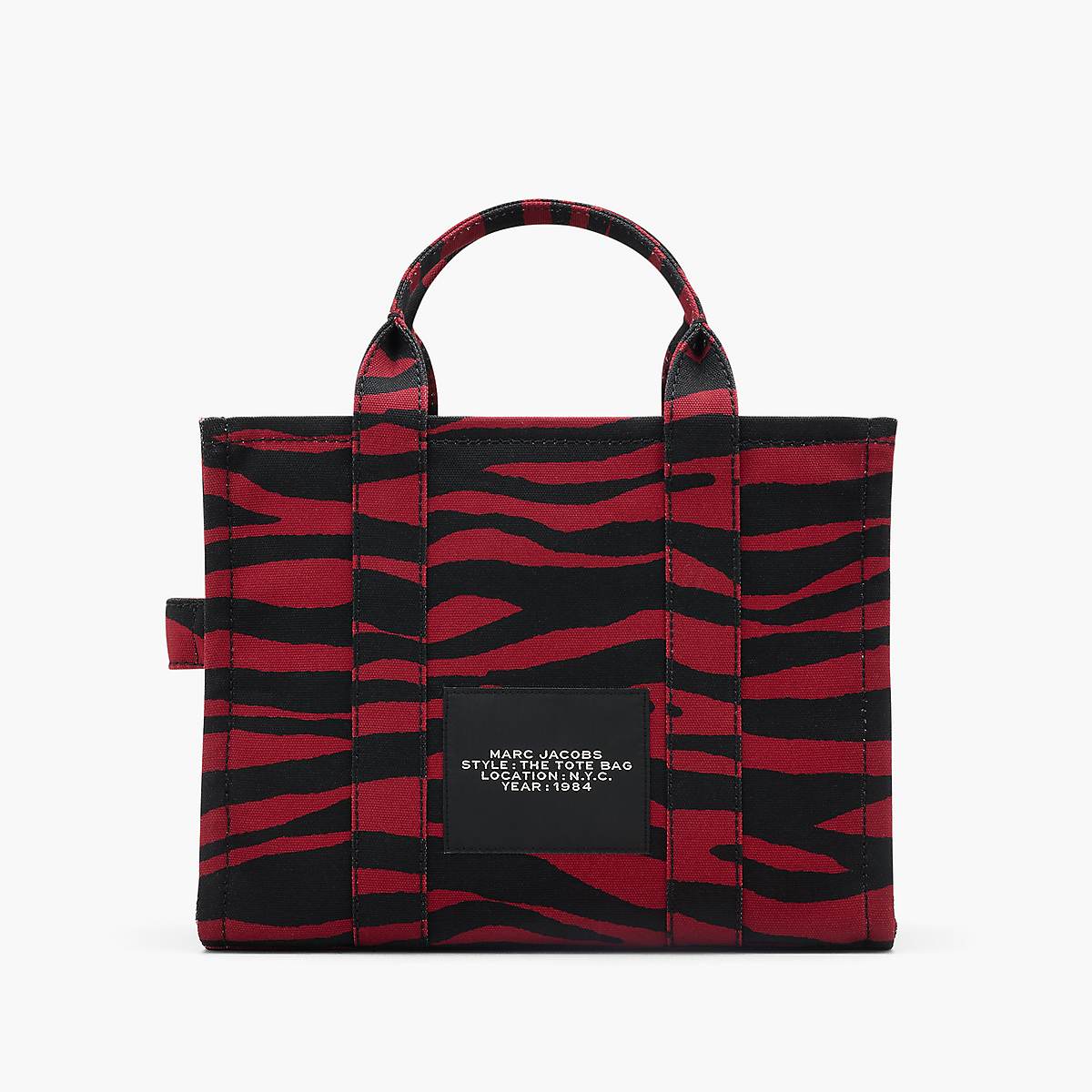 Women Marc Jacobs Zebra Canvas Medium Tote Bags Red / Black | UK MJ1327-X09