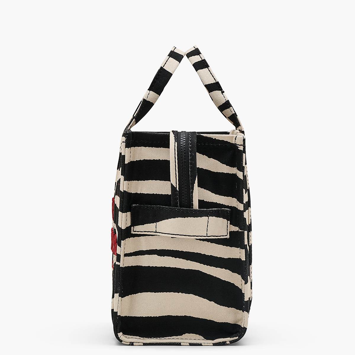 Women Marc Jacobs Zebra Canvas Medium Tote Bags Black / White | UK MJ0419-C75