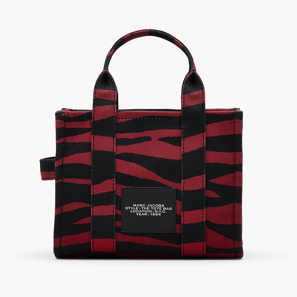 Women Marc Jacobs Zebra Canvas Small Tote Bags Red / Black | UK MJ6385-K03