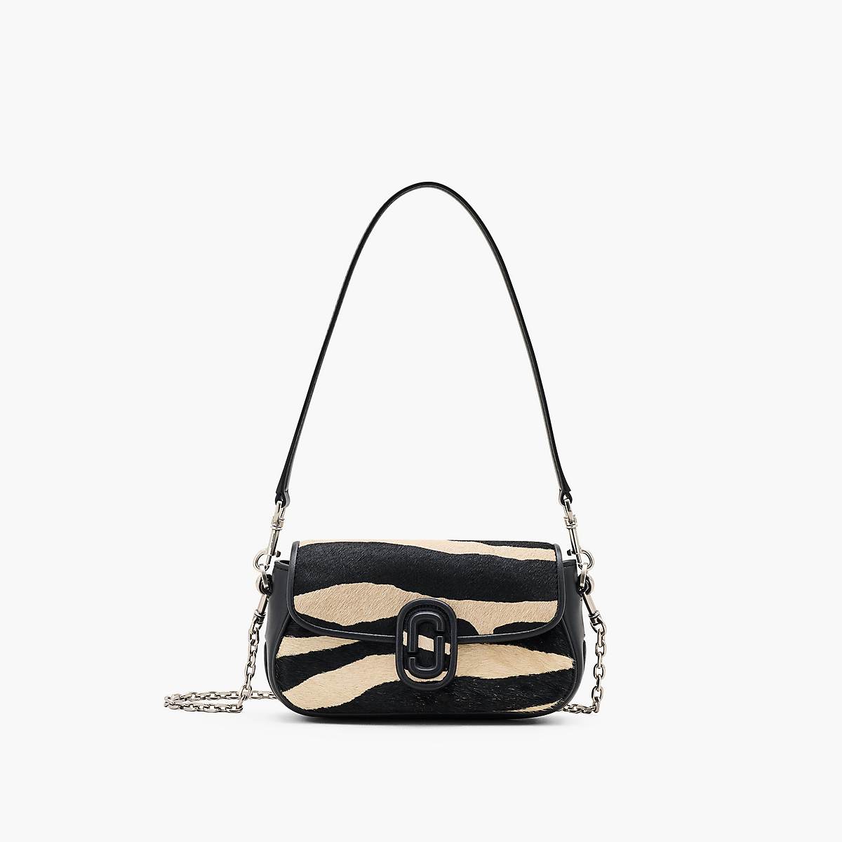 Women Marc Jacobs Zebra Haircalf Clover Shoulder Bags Black / White | UK MJ3018-Y58