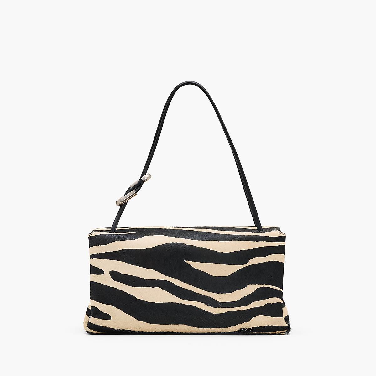 Women Marc Jacobs Zebra Haircalf Large Dual Bag Shoulder Bags Black / White | UK MJ6319-W09