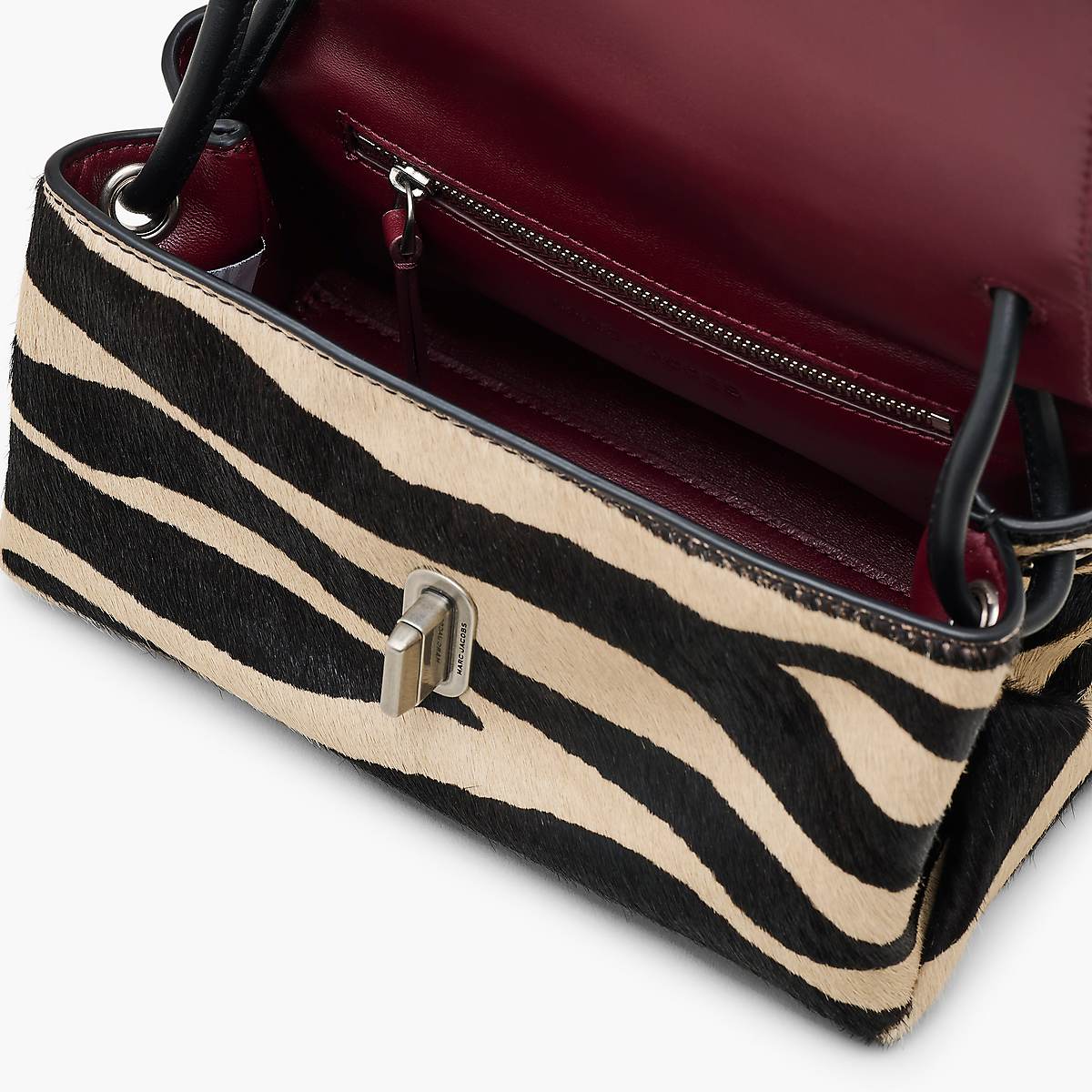 Women Marc Jacobs Zebra Haircalf Mini Dual Bag Handbag Black / White | UK MJ2598-M59