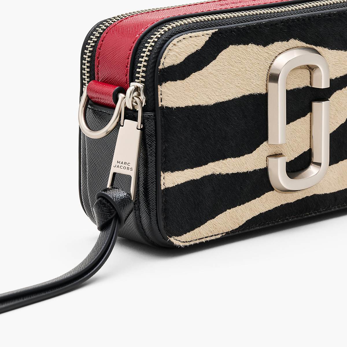 Women Marc Jacobs Zebra Haircalf Snapshot Bags Black / White | UK MJ3708-A24