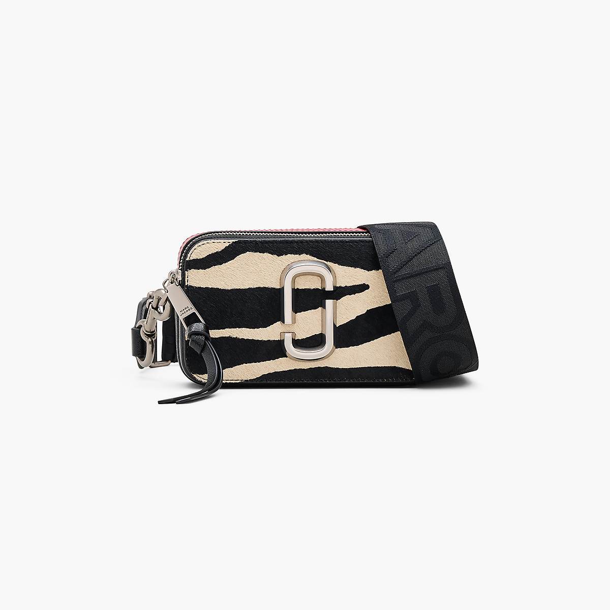 Women Marc Jacobs Zebra Haircalf Snapshot Bags Black / White | UK MJ3708-A24