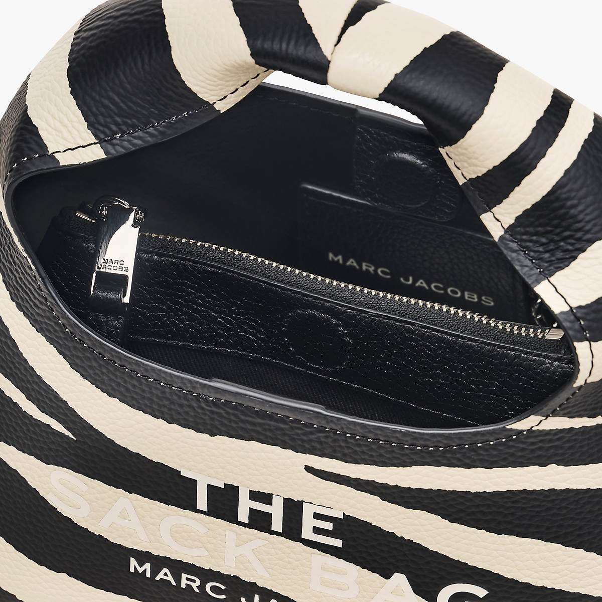 Women Marc Jacobs Zebra Leather Mini Sack Handbag Black / White | UK MJ7643-D06