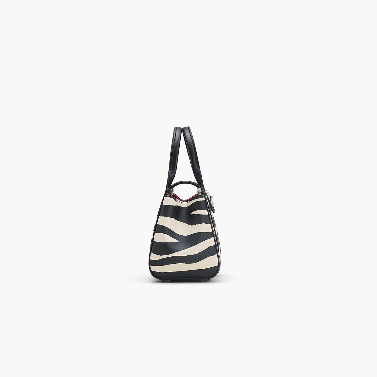 Women Marc Jacobs Zebra Turnlock Crossbody Tote Bags Black / White | UK MJ5134-F62