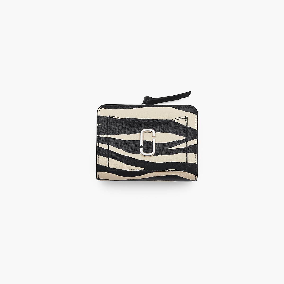 Women Marc Jacobs Zebra Utility Snapshot Mini Compact Wallets Black / White | UK MJ4502-H80